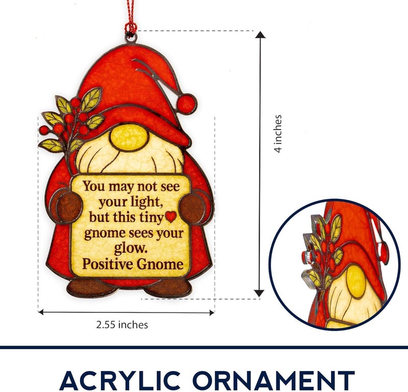 NELXI Christmas Ornaments 2025, Gnome Ornament, Christmas Gnome Gifts – Positive Holiday Decoration with Inspirational Quote, Cute Keepsake for Friends and Family, Festive Tiny Character Gift Idea - Image 2